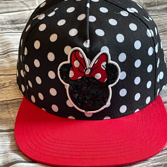 Disney Accessories - Adult Minnie Mouse Hat, Disney Minnie Mouse. White Polka Dots And Sequins
